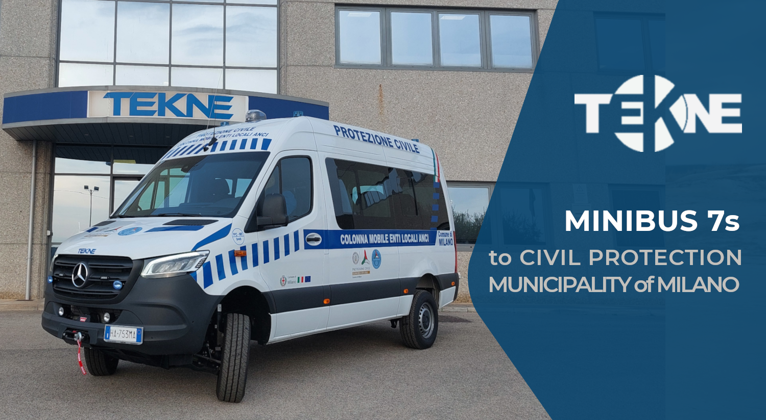 Minibus for inclusive transportation to the Civil Protection Department of the Municipality of Milan